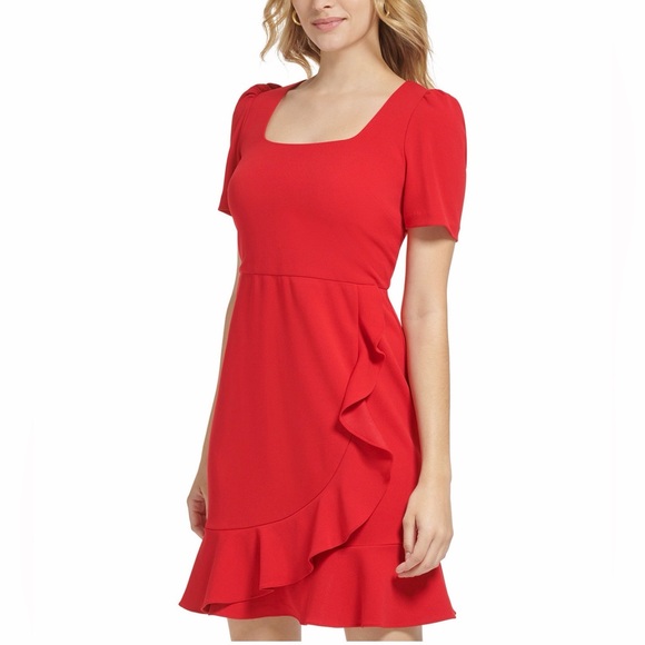 Karl Lagerfeld Paris Ruffled A-Line Dress Size 8 - Picture 4 of 8